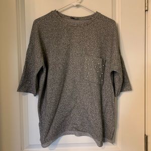 Zara Top with Pearl Pocket, Size S